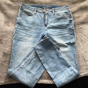 Light blue skinny, ankle length jeans